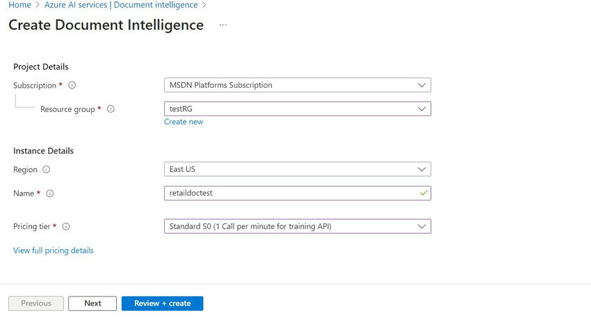 Create document intelligence
